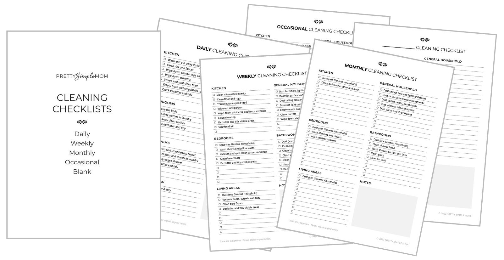 Daily Weekly Monthly Cleaning Checklists Free Printable Pdfs